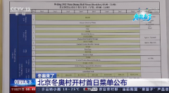 报菜名！北京冬奥村开村首日菜单公布